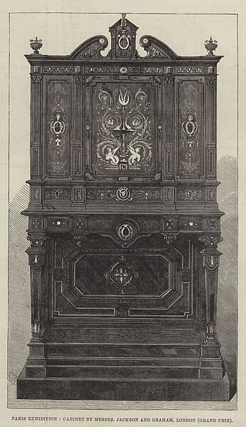 Paris Exhibition, Cabinet by Messers Jackson and Graham, London, Grand Prix (engraving)