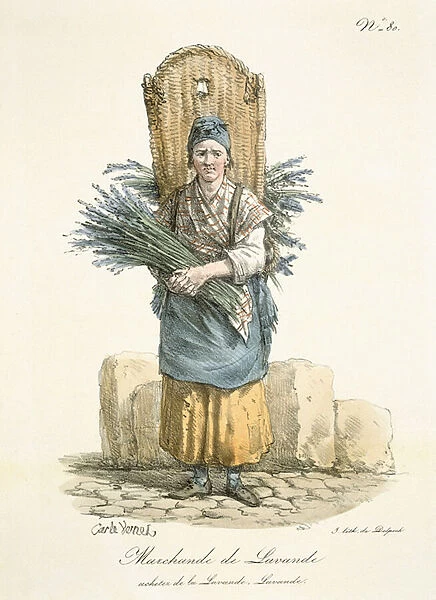 Paris Lavender Seller, c. 1820 (colour litho)