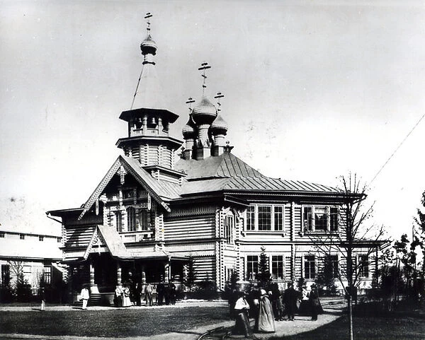 Parish church and school designed for the All-Russian Exhibition of Industry and Art