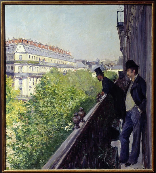 A Parisian balcony in 1880 painting by Gustave Caillebotte (1848-1894) 1880 Dim
