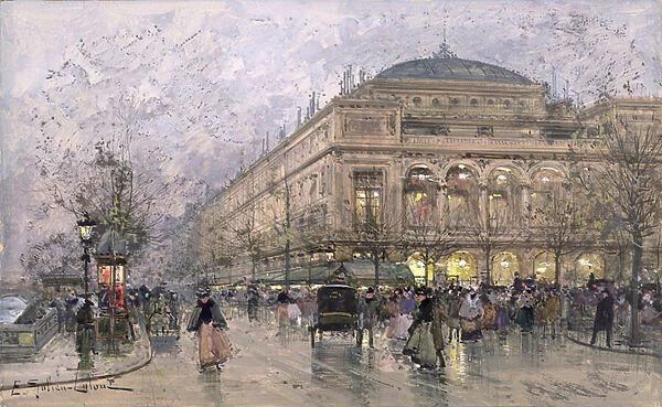 Parisian Street Scene (gouache on paper)