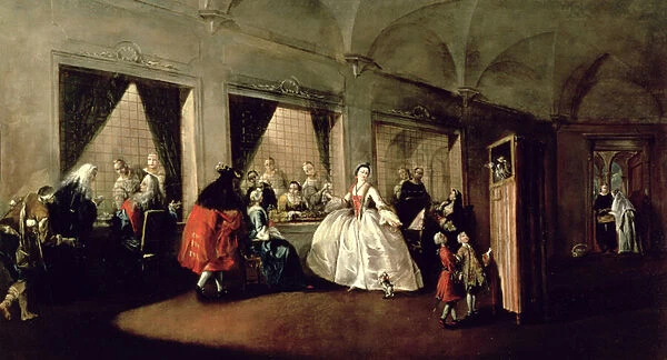 The Parlour of the San Zaccaria Convent (oil on canvas)