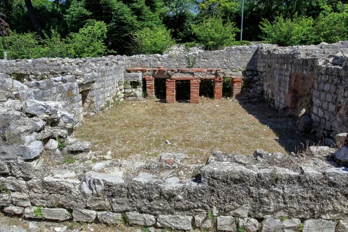 Framed Print : Partial view of the bath and palaestra