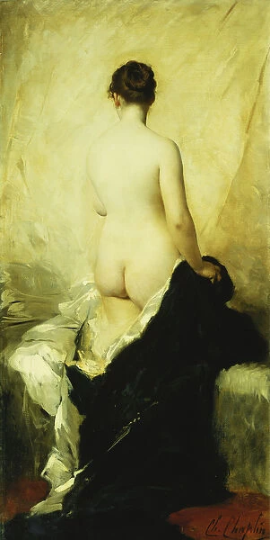 A Partially Draped Nude, (oil on canvas)