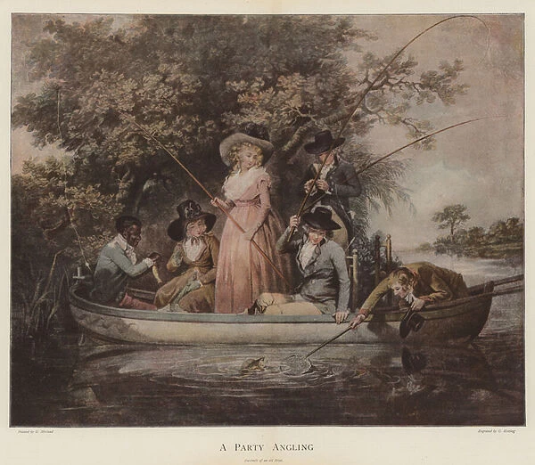 A Party Angling (chromolitho)