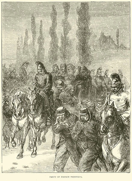 Party of French prisoners, January 1871 (engraving)