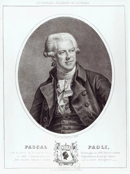 Pascal Paoli, 1872 (engraving) (b  /  w photo)