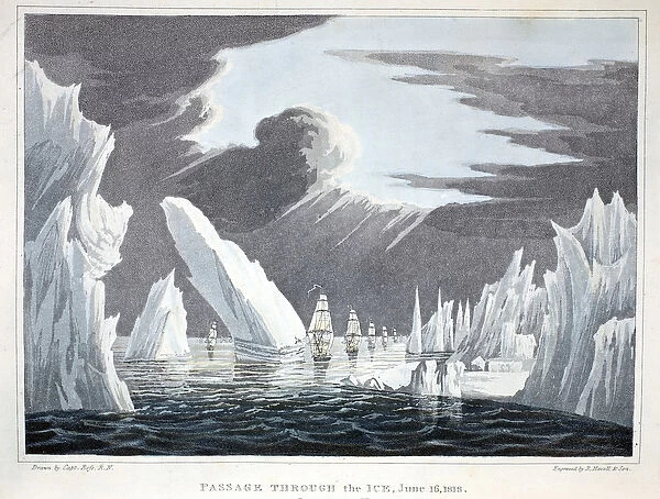 Passage through the Ice, 16th June 1818, illustration from A Voyage of discovery