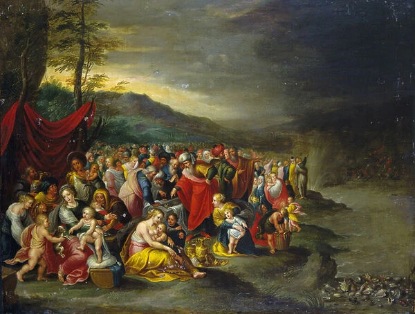 The passage of the Red Sea - oil on copper from the workshop of the Francken, Antwerp