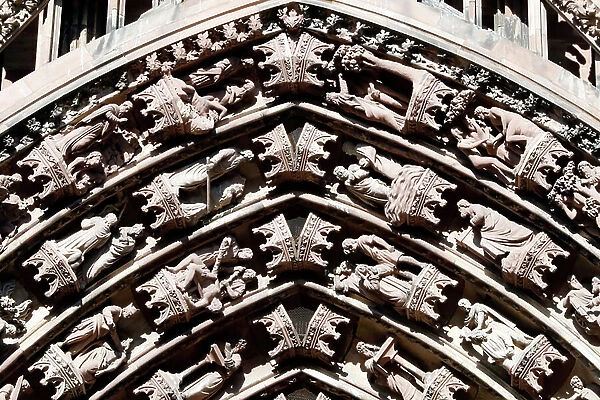 The passion of our Lord. Facade of the Strasbourg cathedral (relief)