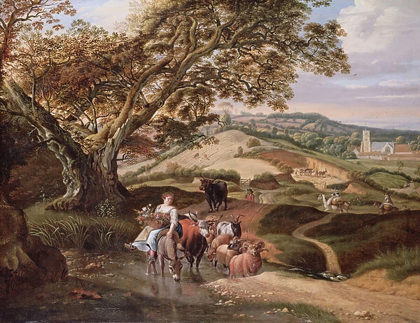 A Pastoral Landscape, 1684 (oil on canvas)