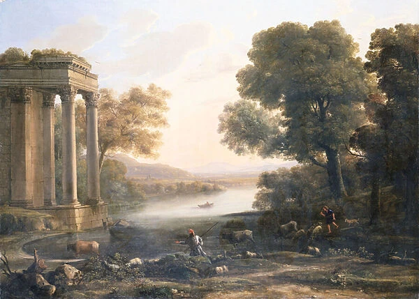 A Pastoral Landscape with Ruined Temple, c. 1638 (oil on canvas)