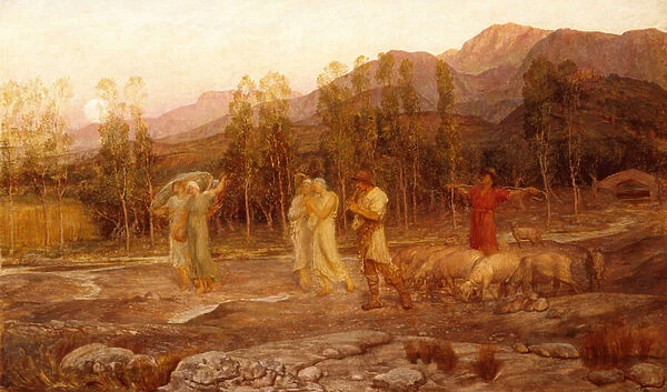 A Pastoral, A Memory of the Valley of Sparta (oil on canvas)