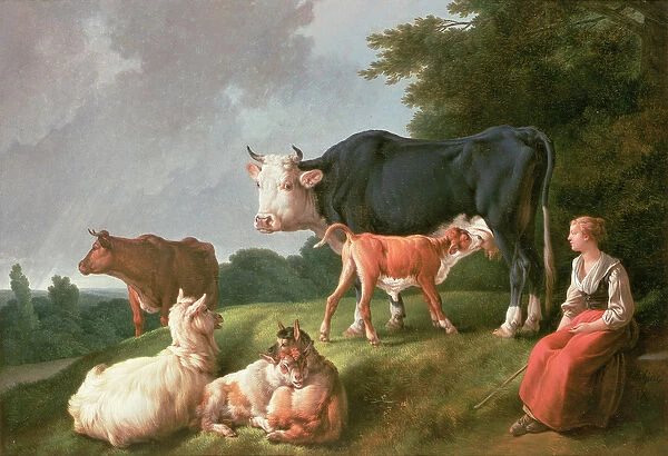 Pastoral Scene (oil on canvas)