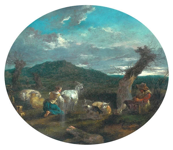 Pastoral Scene (oil on panel)