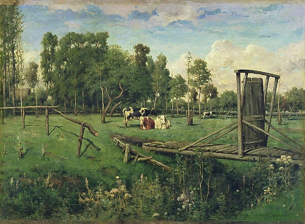 A Pasture in Normandy (oil on canvas)