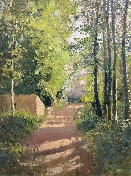 Path in a wood in Normandy (oil on canvas)