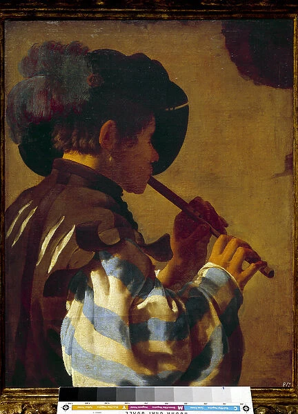 Patre playing flute. Painting by Hendrik Ter Brugghen (1588-1629) Ec Hol. 1621