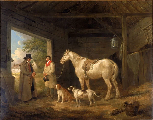 Paying the Ostler (oil on canvas)