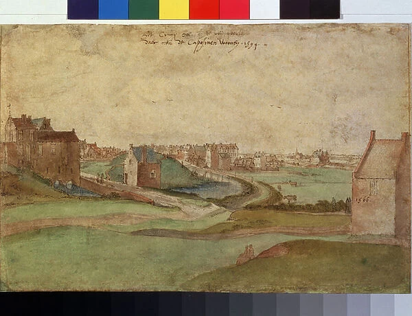 'Paysage pres d Anvers en Belgique'(Landscape near Antwerp) Aquarelle de Gillis Mostaert (1534-1598) 1566 Musee Pouchkine, Moscou