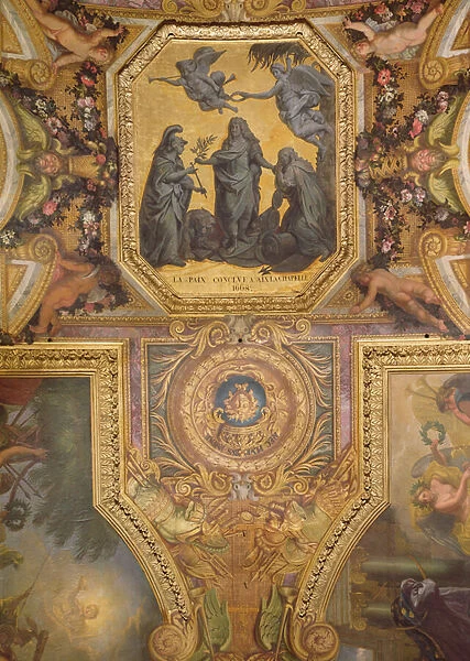 Peace Made at Aix-la-Chapelle in 1668, Ceiling Painting from the Galerie des Glaces