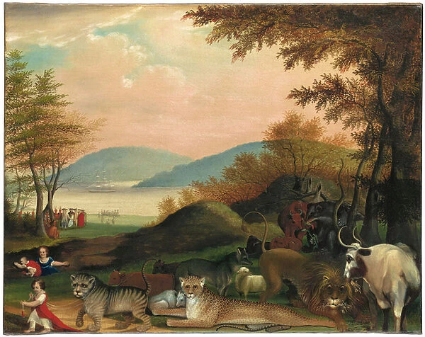 The Peaceable Kingdom, 1849 (oil on canvas)