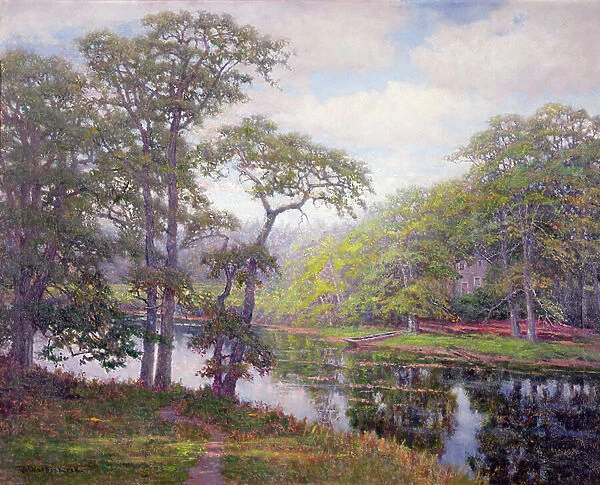 Peacedale, Rhode Island (oil on canvas)