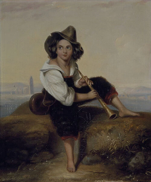 A peasant boy with a pipe, near the Flavian Aqueduct, c. 1844 (oil on canvas)