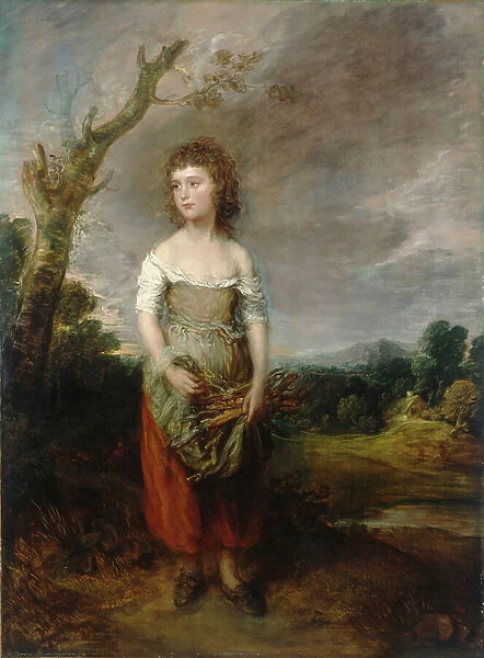 A Peasant Girl Gathering Faggots in a Wood, 1782 (oil on canvas)