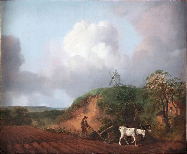 Peasant Ploughing with Two Horses, 1750-1753 (oil on canvas)