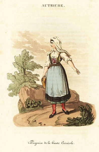 Peasant woman of Slovenia, 18th century. 1823 (engraving)