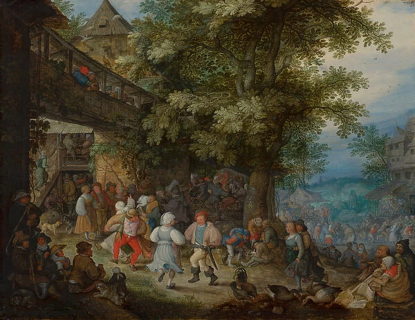 Peasants Dancing outside a Bohemian Inn, c. 1610 (oil on panel)