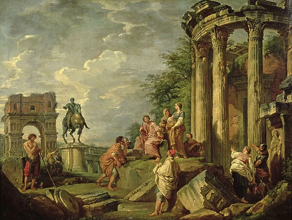 Peasants Amongst Roman Ruins, 1743 (oil on canvas)
