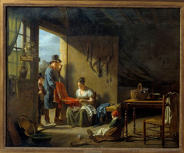 The peddler. Painting by Martin Drolling (1752-1817), 1812. Oil on canvas. Dim: 0. 65 x 0