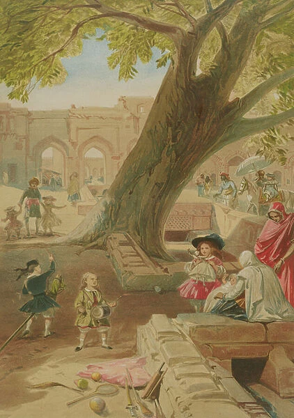 Peepul Tree in the Palace of Delhi, 1863 (chromolitho)
