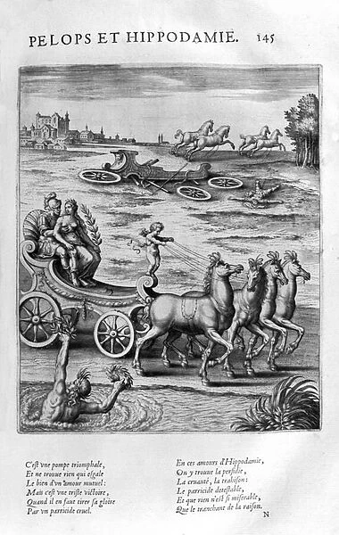 Pelops Wins Hippodamia, 1615 (engraving)