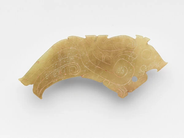 Pendant in the form of a bird, one of a pair, c. 1050-c. 950 BC (jade, nephrite)