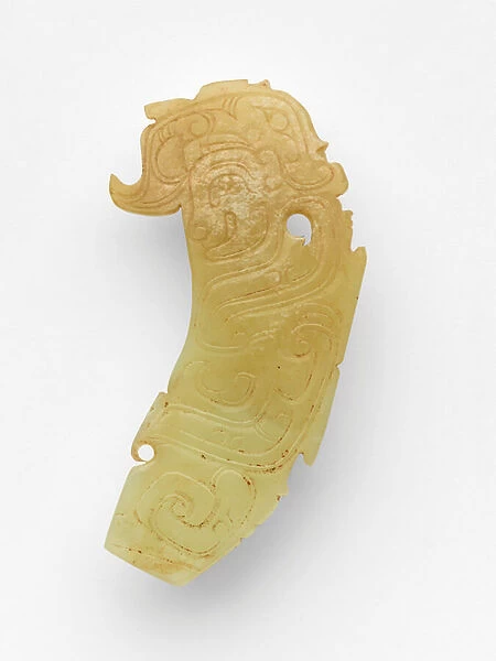 Pendant (pei) in the form of a human and dragon, c. 10th-9th century BC (jade, nephrite)