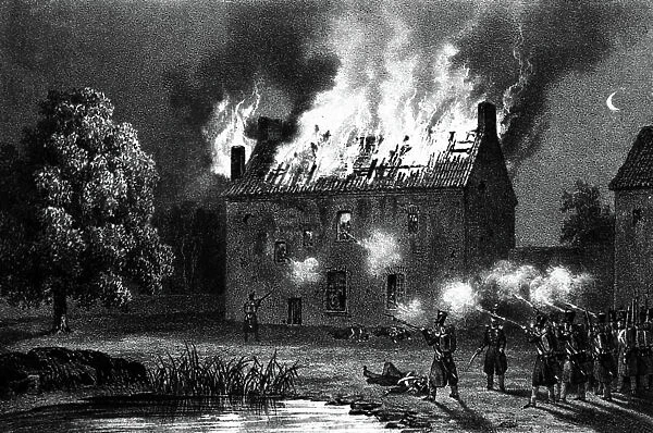 Penissieres, War in the Vendee, France, 1832 (engraving)