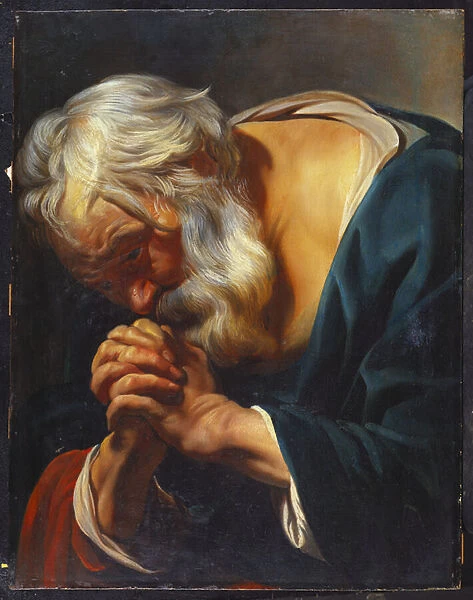 The Penitent St. Peter (oil on panel)