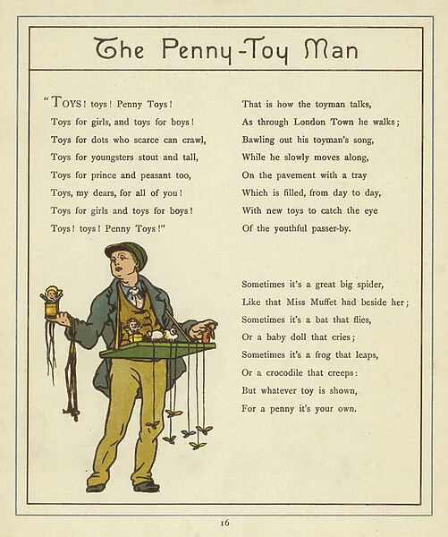 The Penny-Toy Man (colour litho)