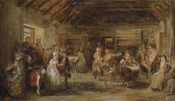 The Penny Wedding, A Sketch, 1830 (oil on panel)