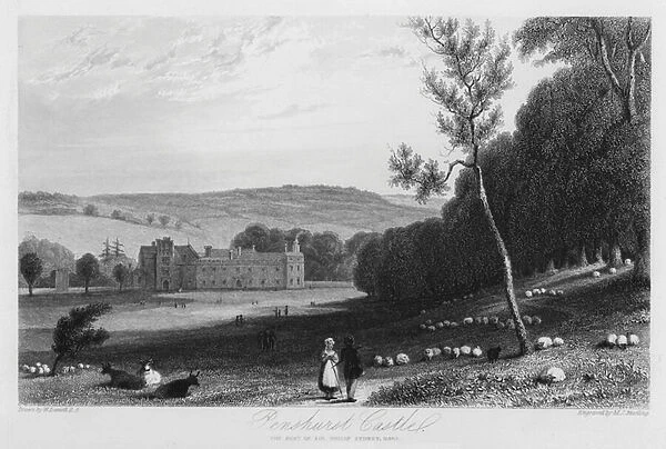 Penshurst Castle, the seat of Sir Philip Sydney (engraving)