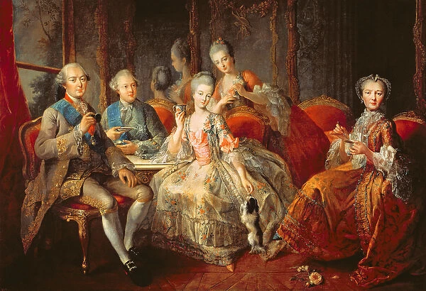 The Penthievre Family or The Cup of Chocolate, 1768 (oil on canvas)