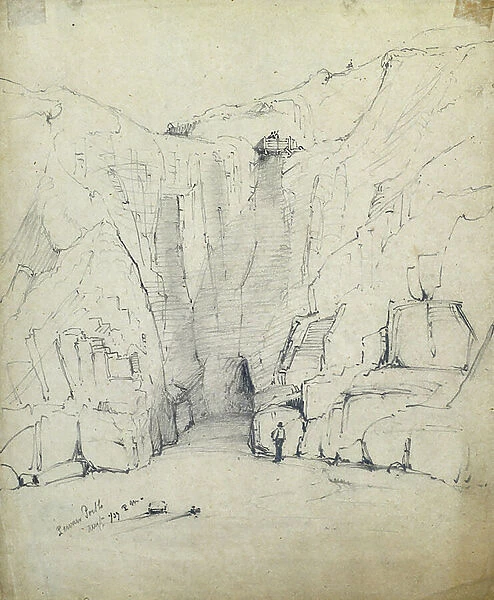 Perron Porth, 1840 (pencil on paper)