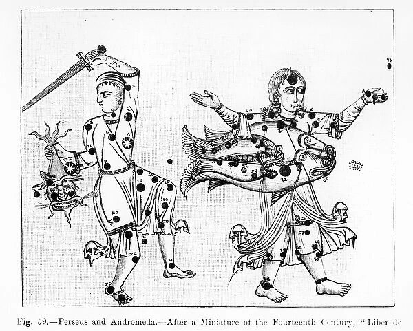 Perseus and Andromeda, from Liber de Stellis Fixarum, illustration from Science
