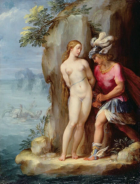 Perseus Rescuing Andromeda (oil on copper)