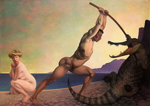 Perseus Slaying the Dragon, 1910 (oil on canvas)