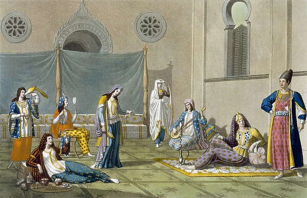 A Persian Harem, from Le Costume Ancien et Moderne, Volume I, plate 47