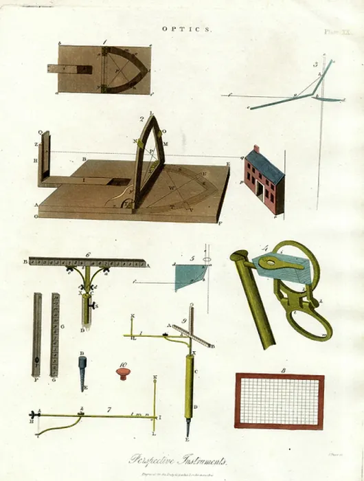 Framed Print : Perspective Instruments, 1810 (print) Framed Print : Perspective Instruments, 1810 (print)